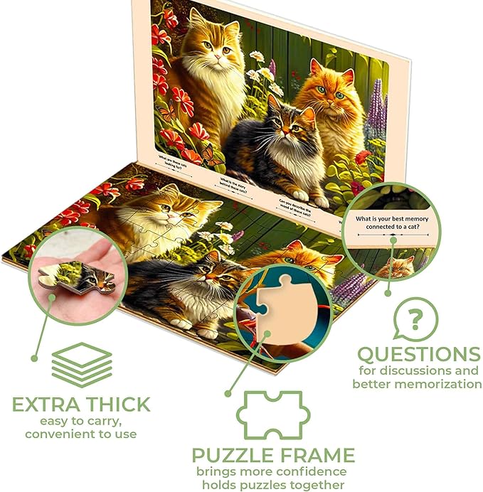 QUOKKA 35 Piece Puzzles for Adults - 3 Set Dementia Puzzles for Elderly - Large Piece Activities Products for Seniors - Alzheimers Jigsaw Puzzle Games for Adults - Dogs in The Field