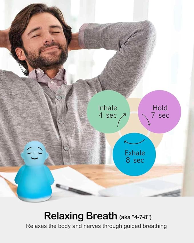 Set of 2 Stress Relief Night Light for Mindfulness - Guided Visual Meditation Tool for Women Men- Relaxing Self Care for Adults Kids