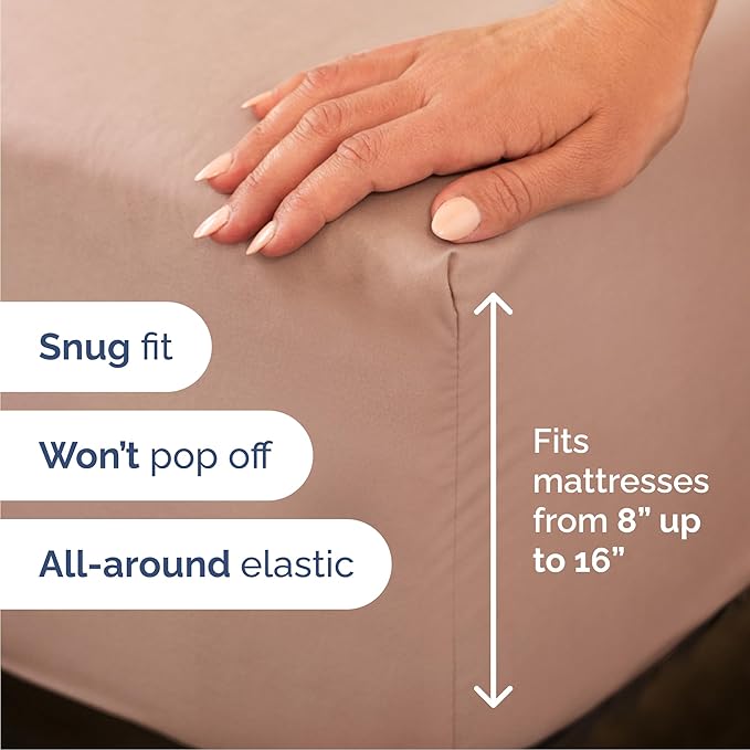 Cal King 6 Piece Sheet Set - Cooling & Breathable Bed Sheets - Hotel Luxury Bed Sheets for Women, Men, Kids & Teens - Bedding w/Deep Pockets & Easy Fit - Soft & Wrinkle Free - Cal King Mauve Sheets