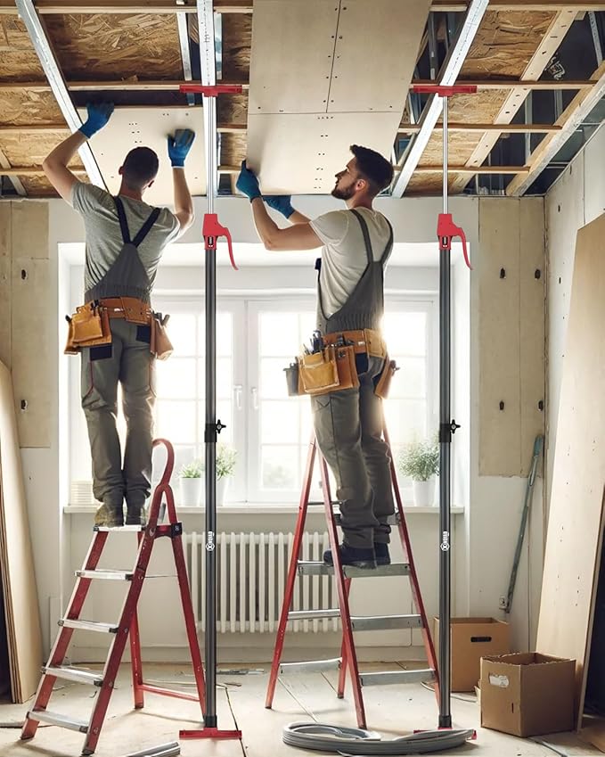 XINQIAO Cabinet Jacks for Installing Cabinets, Light Duty Third Hand Tools Adjustable Support Pole from 45 in to 113.6 in, 4 PCS