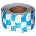 Blue and White Reflective Tape Outdoor Waterproof 3 inch X 66 feet, High Visibility Hazard Conspicuity Safety Industrial Marking Tape