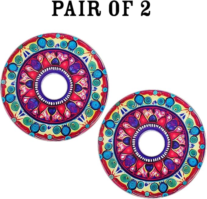 Designer Cover for Wheelchair Wheels, Enhances Aesthetics, Easy Install/Remove, Lightweight, New Matt Finish (Rangoli Design)