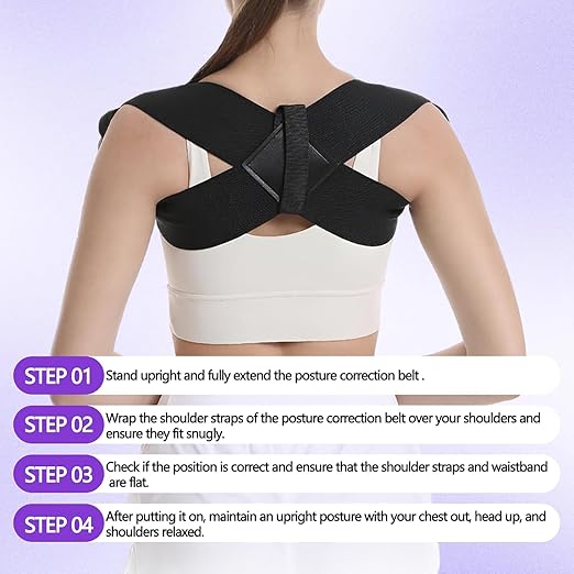 Posture Corrector for Women and Men, Adjustable Back Brace Support for Scoliosis, Hunchback Correction, Upper Spine & Shoulder Pain Relief (Small)