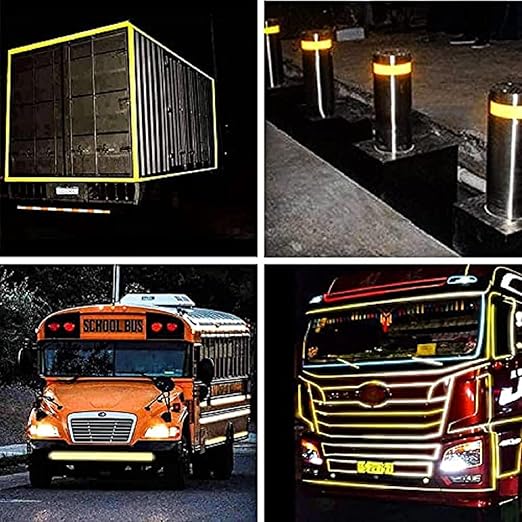 Reflective Tape Black White 2 inch Wide, Outdoor Waterproof Hazard Conspicuity Warning Industrial Marking Tape (66 feet)