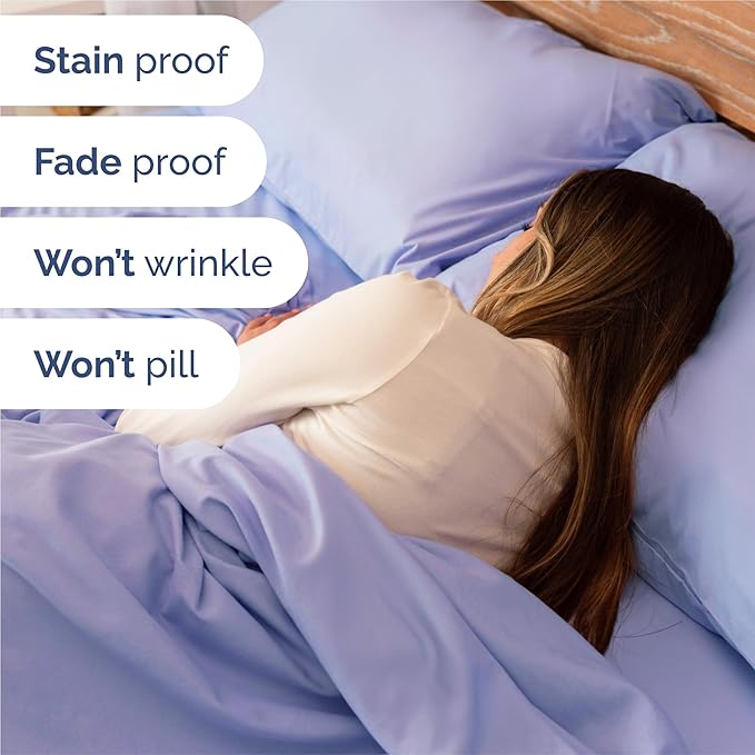 Split King 7 Piece Sheet Set - Cooling and Breathable Bed Sheets - Hotel Luxury Bed Sheets for Women, Men, Kids & Teens - Deep Pockets - Easy Fit - Soft and Wrinkle Free - Split King Lavender Sheets