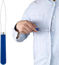 Easy Button Hook, Steel Button Helper Tool for Elderly, Wide Plastic Handle Buttons Fastener Device Assist Dressing Aid Tool for Seniors One Hand - 1 Pack, Blue