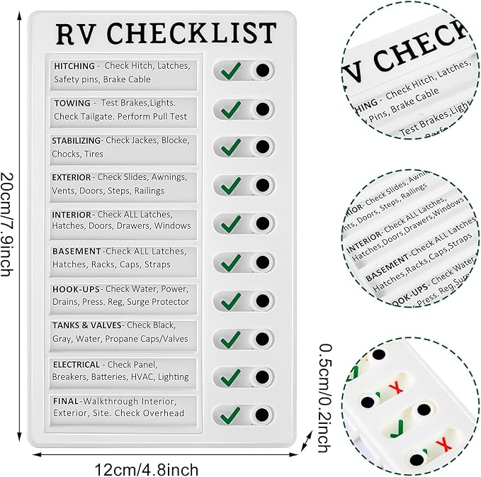 Zonon 2 Pack Rv Checklist Board to Do List Boards Plastic Chore Chart Memo Checklist Boards with Slider Portable Daily Affairs Detachable Schedule Planner for Home Office Check Items Accessories
