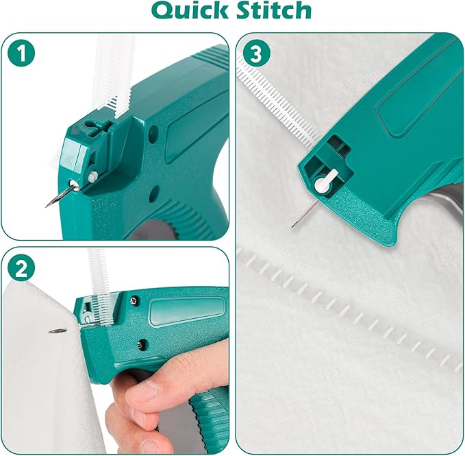 Price Tagging Gun for Clothing, 2-in-1 Stitch Gun & Retail Price Tag Attacher Gun for Clothes with 6 Needles & 1000pcs 0.2" & 1000pcs 2"Barbs Fasteners
