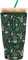 Sok It JavaSok Iced Coffee & Cold Soda Insulated Neoprene Cup Sleeve (Green Living, XXLarge: 44-48oz)
