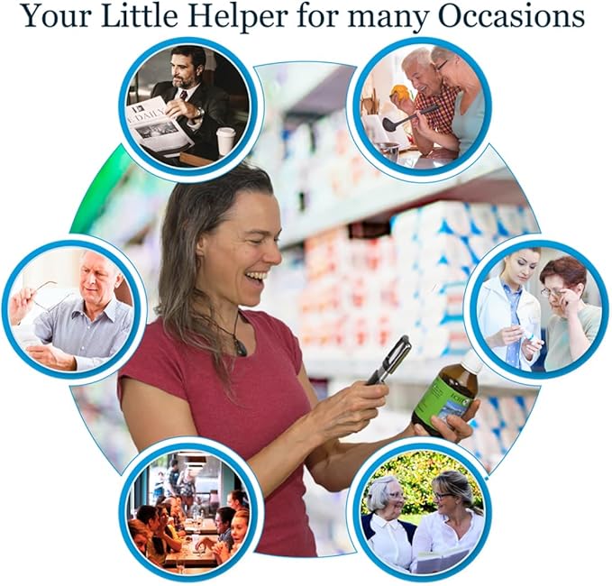 EasY Magnifier Small Rechargeable Magnifying Glass with LED Light 3.0X, Lighted Handheld Magnify Glasses for Reading Fine Prints & for Close Work; Gift for Elderly & Seniors with Low Vision