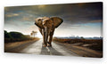 Muolunna D1275 Elephant Canvas Prints Wall Art Animals Photo Pictures Painting on Canvas Decor for Living Room Bedroom Home Office kitchen Wall Decor Stretched and Framed Grey Landscape Artwork