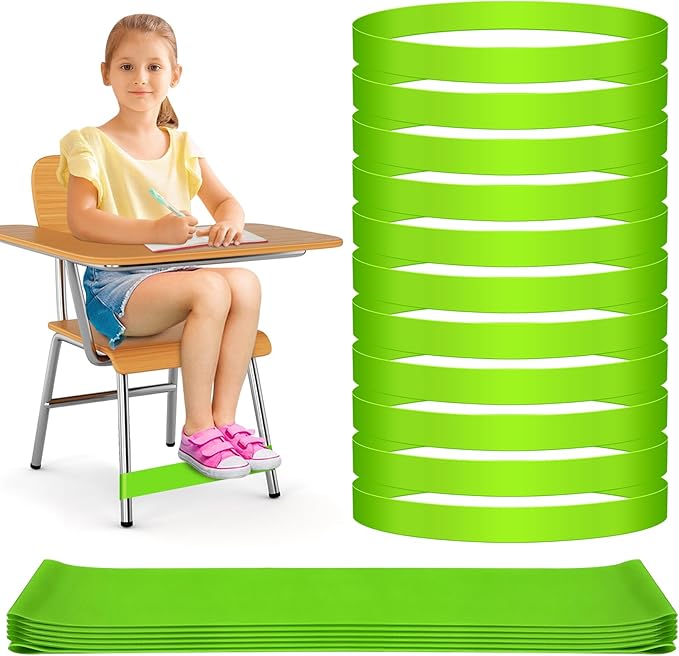 20 Pack Chair Bands for Kids with Fidgety Feet, ADHD Tools for Kids, ROOKEA Sensory Room Must Haves for Adhd Kids Fidget Chair Bands Autism Classroom Must Haves ADHD Tools for Classroom Home Chairs