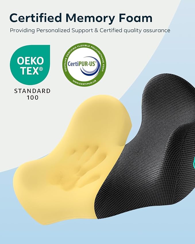 Feagar Office Chair Cushion for Sciatica & Tailbone Pain Relief – Extra Thick Memory Foam Seat Cushion for Long Sitting, Desk Chair & Wheelchair, Non-Slip Bottom