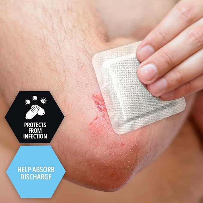 MED PRIDE Waterproof Silicone 6'' X 6'' Foam Wound Dressing (10-Count) Sterile, Adhesive Border | Home or Emergency Healing Support | Partial or Shallow Drainage Coverage