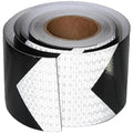 Black White Reflective Tape Outdoor Waterproof 6 inch X 66 feet, High Visibility Hazard Conspicuity Safety Industrial Marking Tape
