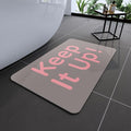 Bath Mat, Bathroom Mat Rugs Super Absorbent Shower Mats Non Slip Quick Dry Thin Rubber Mats for Bathroom Floor Fit Under Door, Shower Rug for Bathtub, Shower, Beige