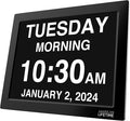 American Lifetime Upgraded Version, Day Clock Extra Large Impaired Vision Digital Clock with Backup and 5 Alarm Options, Black 15 Inches