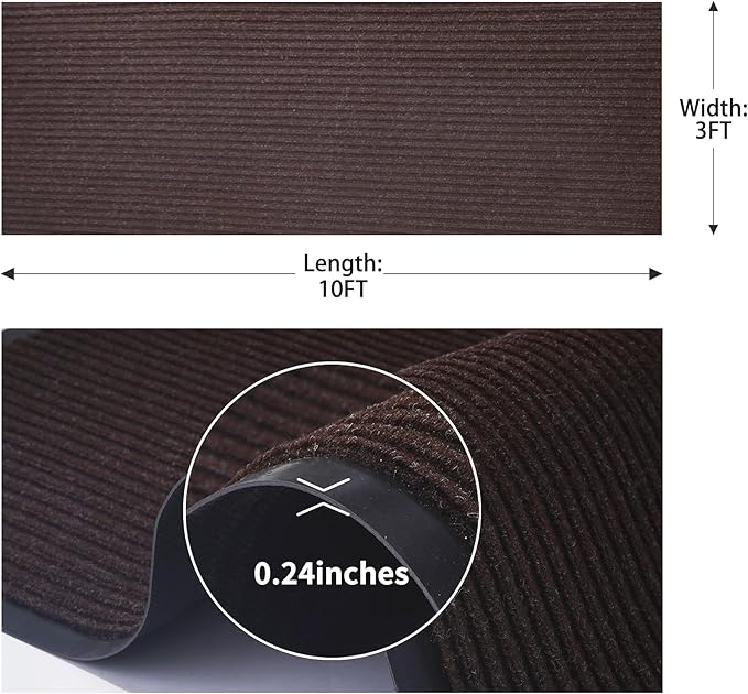 tonchean Commercial Grade Entrance Mat 3x10Ft Heavy Duty PVC Non-Slip Door Floor Mat, Indoor Outdoor Runner Rugs, Brush Step Entrance Mats for Corridor, Kitchen, Home, High Traffic Area