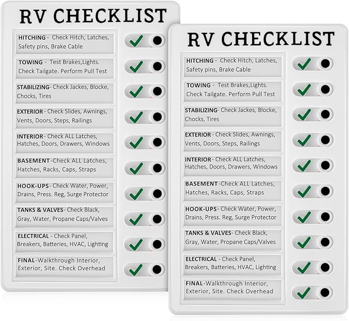 Zonon 2 Pack Rv Checklist Board to Do List Boards Plastic Chore Chart Memo Checklist Boards with Slider Portable Daily Affairs Detachable Schedule Planner for Home Office Check Items Accessories