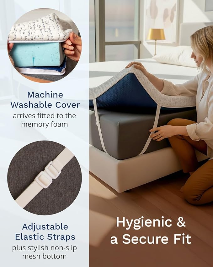 ViscoSoft 3 Inch Memory Foam Mattress Topper Twin - Select High Density Ventilated Mattress Pad - Removable Premium Rayon Cover