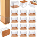 24 Pcs Chair Leg Floor Protectors for Hardwood Floors Rectangle Silicone Covers to Protect Wood Tile Floors Felt Pads Furniture Leg Caps Reduce Noise (Fit L:2" to 2-1/2",W:1" to 1-1/2")