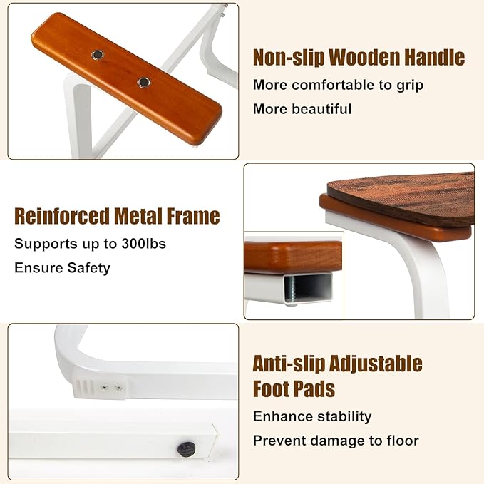 Couch Stand Assist with Detachable Tray - Chair Lift Assist Devices for Seniors, Multifunctional Sitting and Standing Aid with Real Wood Handle, Heavy-Duty Square Metal Frame