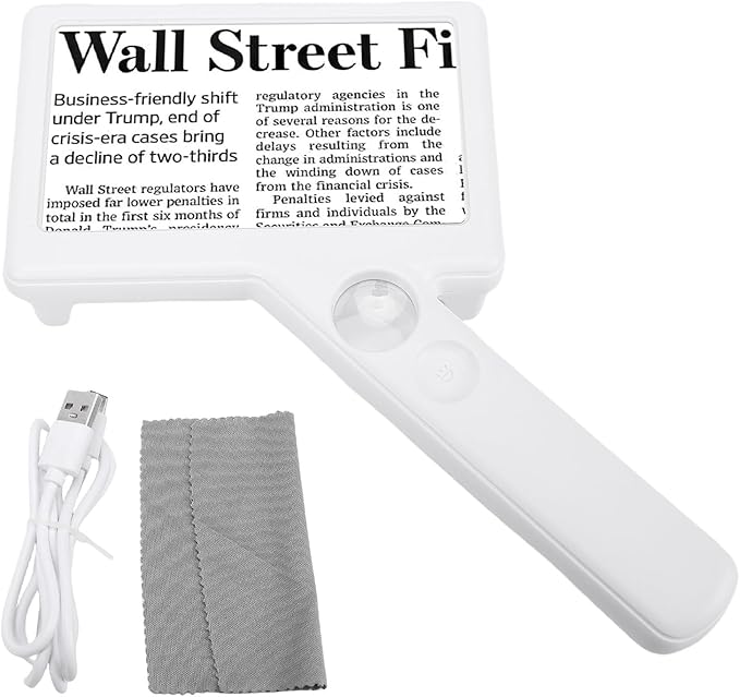 Gugxiom 20X Page Magnifying Glass with Light, 4.3 Inch Display Handheld Magnifier, Lightweight Magnifying Glass for Reading Small Prints Seniors Low Vision