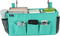 Surblue Bedside Organizer Caddy Hanging Storage Bag with Adjustable Straps and Water Bottle Holder for Home, College Dorm, Bunk Bed, Hospital Bed, Green