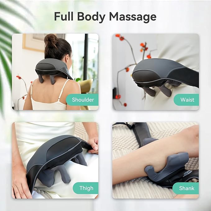 Snailax Cordless Neck Shoulder Massager with Heat for Pain Relief Deep Tissue, Upgarded 4D Kneading, Shiatsu Back Neck Massager Pillow for Neck, Shoulders Back