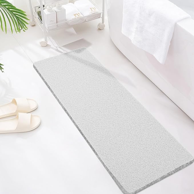 Joyhalo Shower Mat Bathtub Mat Non Slip, Bathmats Non Slip, Quick Drying Foot Scrubber Loofah Mats for Shower, Tub, Bathroom, Home, 47x16inch, Grey