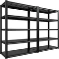 REIBII Garage Shelving 48.2" W Storage Shelves 3000LBS Heavy Duty Shelving Adjustable Metal Shelf Industrial 5 Tier Pantry Shelves for Basement Warehouse Supermarket 72.2"H x 24.2"D x 48.2"W, 2 Pack