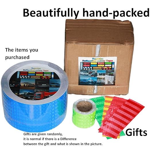 Industrial Reflective Tape Blue 4 inch Wide, Outdoor Waterproof Hazard Conspicuity Safety Marking Tape (166 feet)