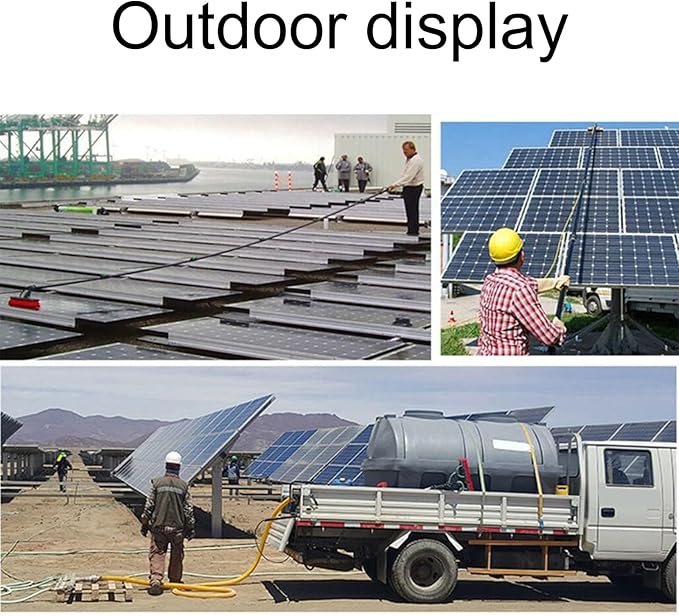 Generic 11pcs Solar Panel Cleaning Brush and Squeegee Stainless Steel Extendable Solar Panel Washing Tool Lightweight