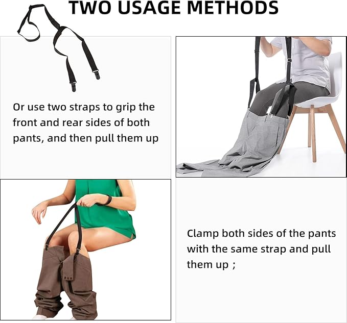 2 PCS Assistive Devices for Elderly, Disability Aids, Clip and Pull Dressing Aid - Metal Clip, Handicap Accessories for Daily Living, Dressing Stick for Elderly Adjustable 27-41 Inches