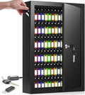 125 Position Key Cabinet Wall Mount with Anti-Theft Deposit Key Slot, Key Box Organizer with Key Hooks & 125 Tags Key Labels, Key Safe for Hotels & Office & Companies & Car Dealerships