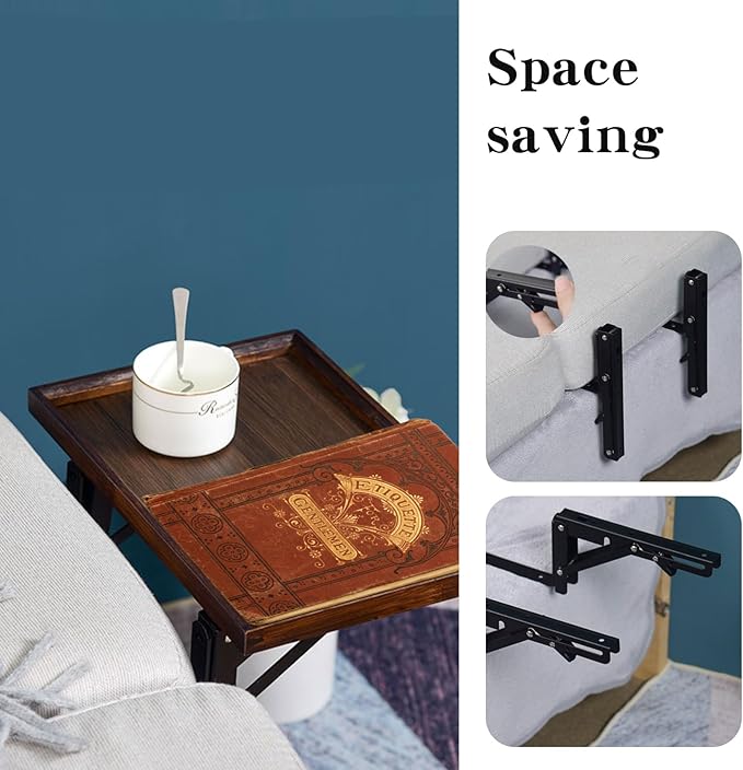 Bedside Shelf,Bed Shelf,Simple Noght Stand,Side Bed Organizer for Water Cup, Phone, Tablet Books,Foldable,no-Hole Bedside Caddy (Wooden)