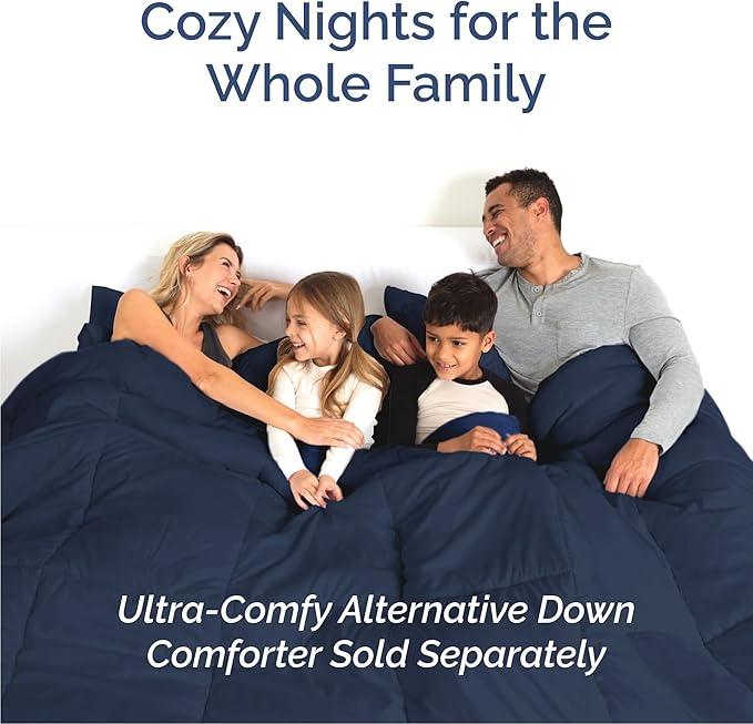 Cal King 6 Piece Sheet Set - Cooling & Breathable Bed Sheets - Hotel Luxury Bed Sheets for Women, Men, Kids & Teens - Deep Pocket Bedding w/Easy Fit - Soft & Wrinkle Free - Cal King Navy Blue Sheets