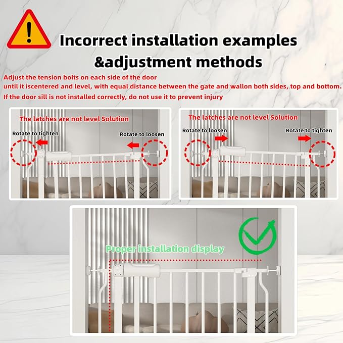 TSAYAWA Extra Wide Walk Through Baby Gate with Door,67-71.5 Inch Wide Presure Mounted No Drill Metal Auto Close Child Gate for Stair Doorway - Indoor Outdoor Safty Gate for Toddler Dog Doggie, White