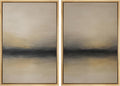 MUDECOR Framed Canvas Print Wall Art Abstract Sunset Horizon Modern Minimalist Beige and Black Illustrations Modern Art Decorative Bohemian for Living Room, Bedroom, Office - 24"x36"x2 Natural