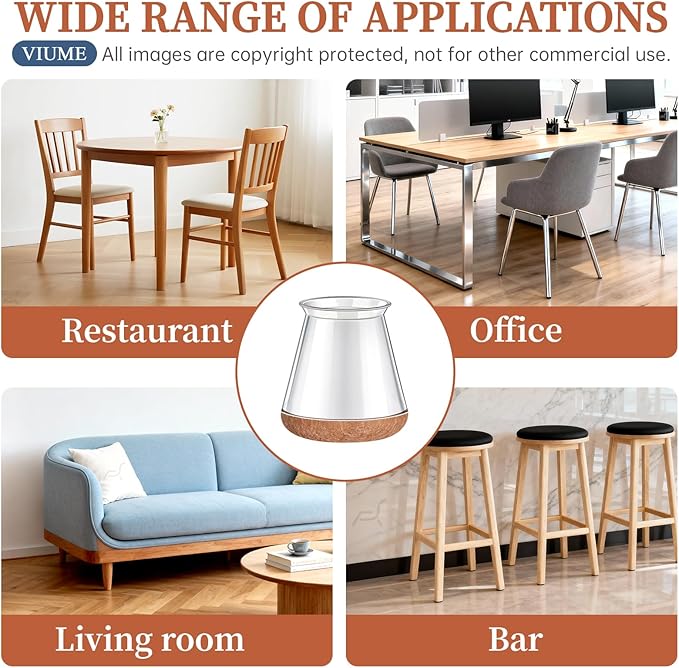 24 Pcs Chair Leg Floor Protectors for Hardwood Floors Silicone Covers to Protect Wood Tile Floors Scratches Felt Pads Furniture Leg Caps No Noise (Fit:0.5"-0.78")