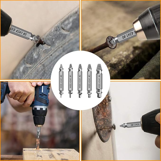 Gifts for Men,Damaged Screw Extractor Set-Valentines Day Gifts for Him Men Adults,Mens Gifts for Dad,Husband,Stripped Screws Nuts & Bolts Drill Bit Tools for Easy Removal of Rusty Broken Screw