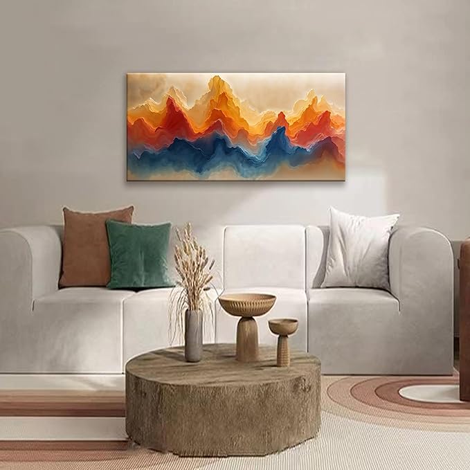 Canvas Wall Art Decor Artwork Modern Paintings Abstract Wall Decor Maximalist Colorful Abstract Art Prints Picture For Bedroom Kitchen Office Aesthetic Wall Decoration Artwork Ready To Hang 20" × 40"