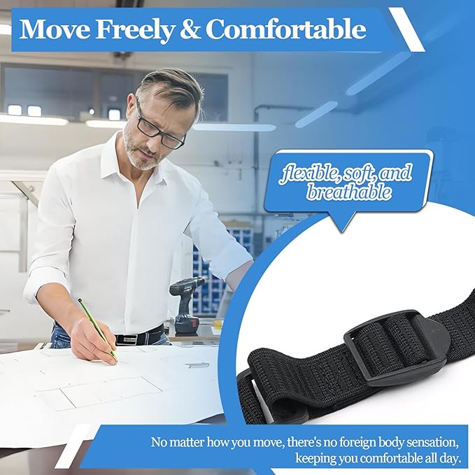 STAY GENT Y-Style Shirt Stays For Men with Non-Slip Locking Clamps and Adjustable Elastic Straps