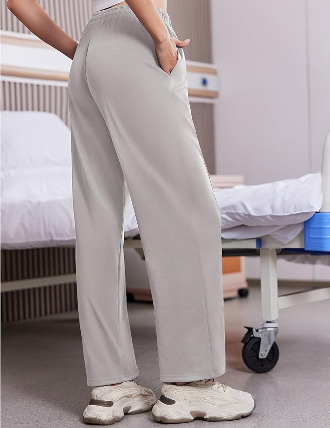 Deyeek Tear Away Pants for Women Side Slit Snap Sweatpants Loose Fit Post Surgery Casual Adaptive Clothing with Pockets