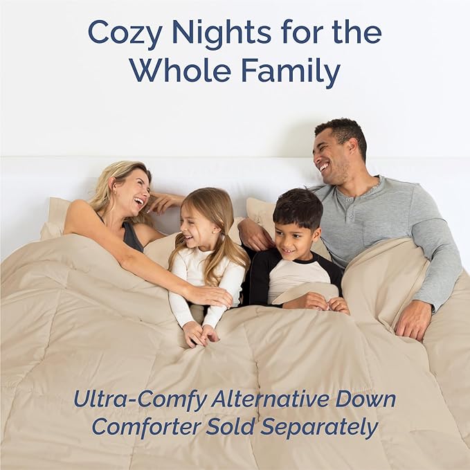 Split King 7 Piece Sheet Set - Cooling & Breathable Bed Sheets - Hotel Luxury Bed Sheets for Women, Men, Kids & Teens - Deep Pocket Bedding w/Easy Fit - Soft & Wrinkle Free - Split King Cream Sheets