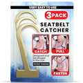 Seatbelt Catcher Seat Belt Aid Grabber - for Elderly & Disabled, Seatbelt Reacher Tool for Seniors with Back, Shoulder, or Elbow Injury, Easy Reach Mobility & Daily Living Aid, 3 Pack, Khaki