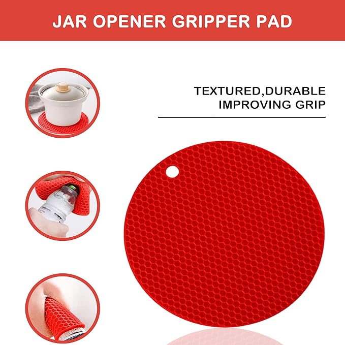 Jar Opener for Weak Hands, Seniors with Arthritis, 5 in 1 Multi Function Bottle Opener Lid Opener For Arthritic Hands with Non Slip Rubber Jar opener Gripper Pad