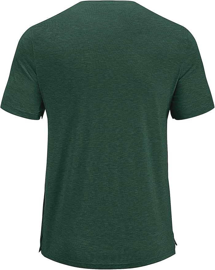 Poriff Men's Post Shoulder Surgery Recovery Shirts Full Tear Away Short Sleeve Snap Chemo Port Access Shirt