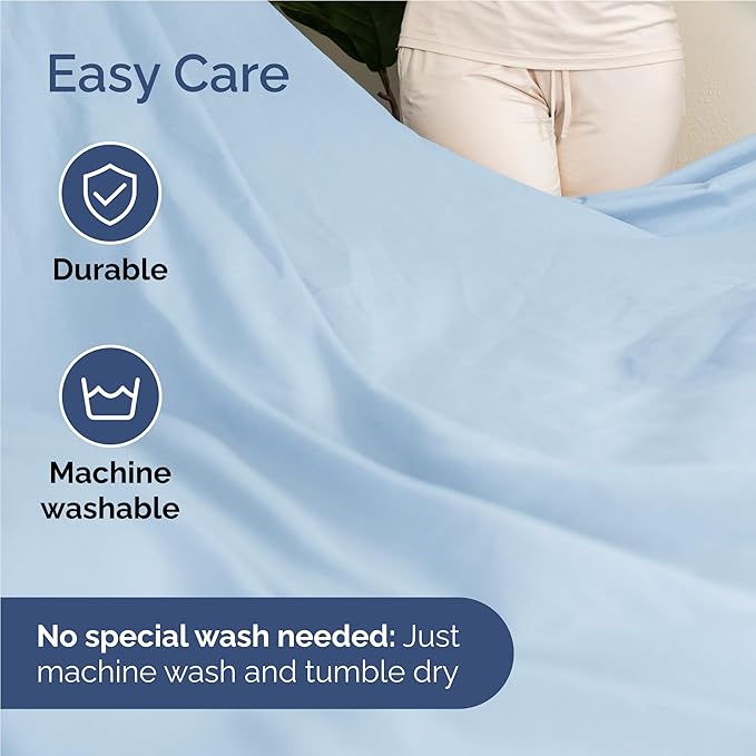Full 6 Piece Sheet Set - Cooling & Breathable Bed Sheets - Hotel Luxury Bed Sheets for Women, Men, Kids & Teens - Bedding with Deep Pockets & Easy Fit - Soft and Wrinkle Free - Full Light Blue Sheets