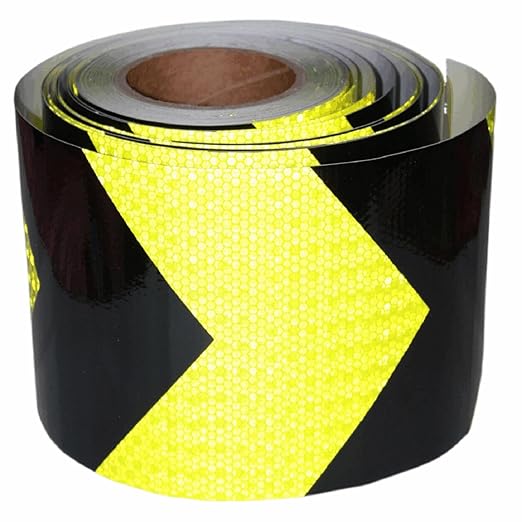 Reflective Tape Outdoor Waterproof 6 inch X 66 feet, High Visibility Hazard Conspicuity Warning Safety Industrial Marking Tape